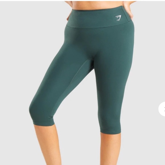 Gymshark Training Cropped Leggings - Obsidian Forrest Green - Picture 4 of 9